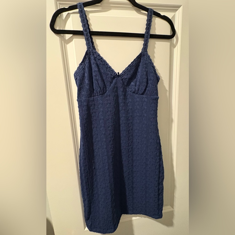 Blue Lace Sleeveless Dress